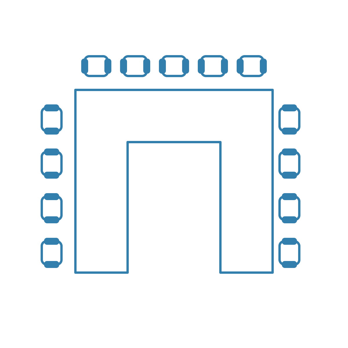 U-shape room setup diagram